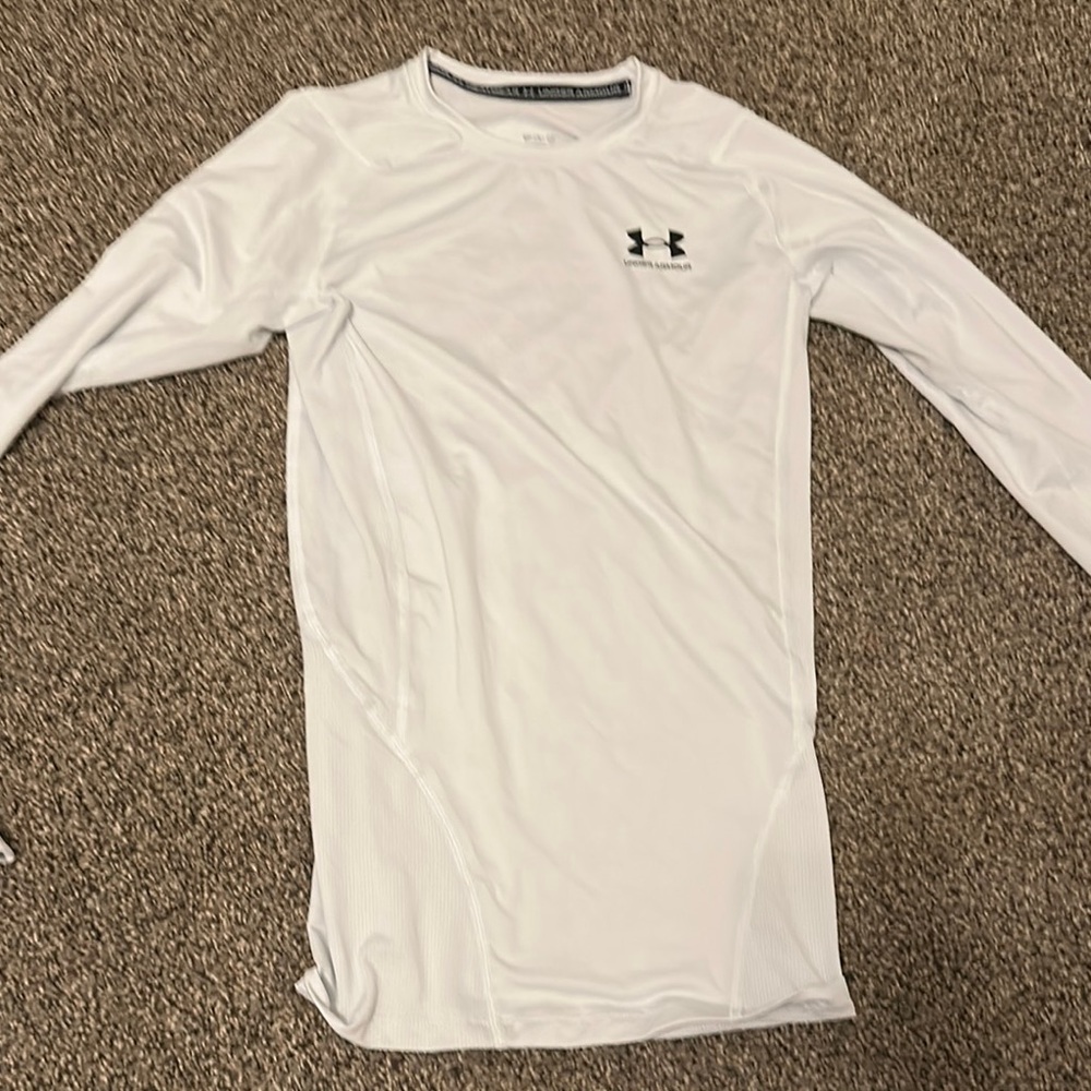 Under Armour White Long Sleeve Performance Tee